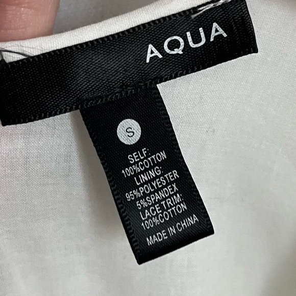 Aqua • White Fit and Flare Short Sleeve Dress - Picture 4 of 4